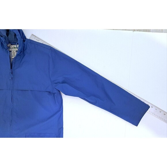 LL Bean PVC Rain Coat Jacket Parka Women's Medium Vintage Blue Waterproof Hooded - Picture 14 of 14